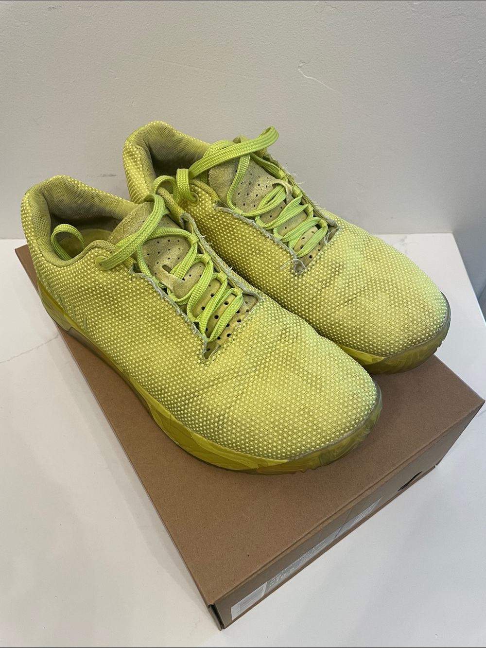 Nobull Neon Yellow Mesh Athletic Sneakers impact Edge